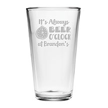 Alternate image Personalized Beer O'Clock Single Pint Glass