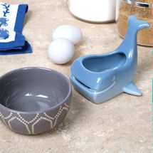 Alternate Image 1 for Stoneware Whale Shaped Ceramic Egg Separator