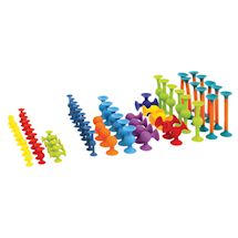 Alternate image for Fat Brain Toys Squigz Jumbo 75 Piece Set with Storage Bag - Exclusive Combo Suction Toy Building Set - BPA-Free