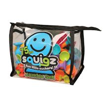 Alternate Image 1 for Fat Brain Toys Squigz Jumbo 75 Piece Set with Storage Bag - Exclusive Combo Suction Toy Building Set - BPA-Free