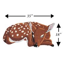Alternate Image 4 for Sleeping Deer Area Rug - Cute Hand-Hooked Animal Shaped Accent Carpet, 35' x 18'