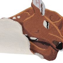 Alternate Image 5 for Sleeping Deer Area Rug - Cute Hand-Hooked Animal Shaped Accent Carpet, 35' x 18'