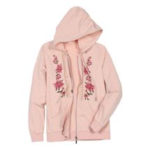 Alternate image for Women's Floral Embroidered Full Zip Hoodie