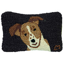 Alternate image Hand Hooked Dog Pillow