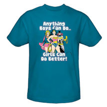 Alternate image Anything Boys Can Do Shirt for Girls with Super-Heroine Image