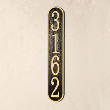 Alternate image Personalized Vertical House Number Plaque, Black/Gold