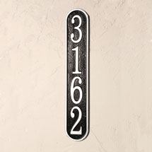 Alternate image Personalized Vertical House Number Plaque, Black/Silver
