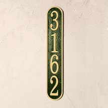 Alternate image for Personalized Vertical House Number Plaque, Green/Gold