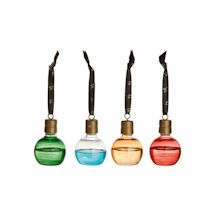 Product Image for Handblown Glass Bauble Flask Ornaments - Set of 4