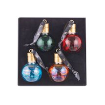 Alternate Image 2 for Handblown Glass Bauble Flask Ornaments - Set of 4