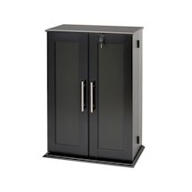 Product Image for Locking Media Storage Cabinet with Shaker Doors - Black