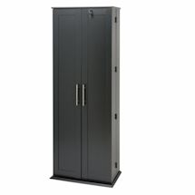 Alternate Image 1 for Grande Locking Media Storage Cabinet with Shaker Doors - Black