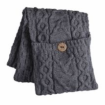 Alternate image Charcoal Galway Bay Irish Wool Pocket Scarf