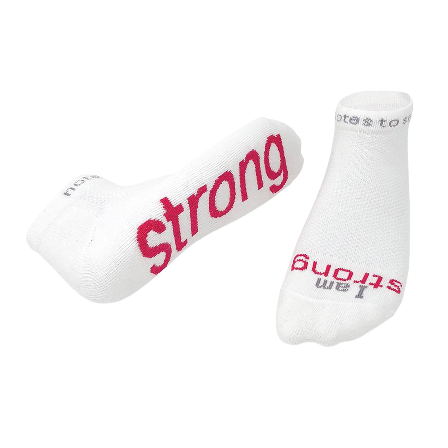 Notes To Self Womens I Am Strong Socks - Positive Message White Ankle ...